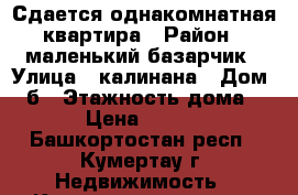 Сдается однакомнатная квартира › Район ­ маленький базарчик › Улица ­ калинана › Дом ­ 4б › Этажность дома ­ 5 › Цена ­ 5 500 - Башкортостан респ., Кумертау г. Недвижимость » Квартиры аренда   . Башкортостан респ.,Кумертау г.